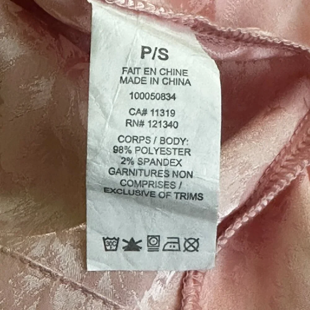 G Edition Jacquard Satin Slip Dress Pink Peachskin Floral Rose NWT - Picture 9 of 9